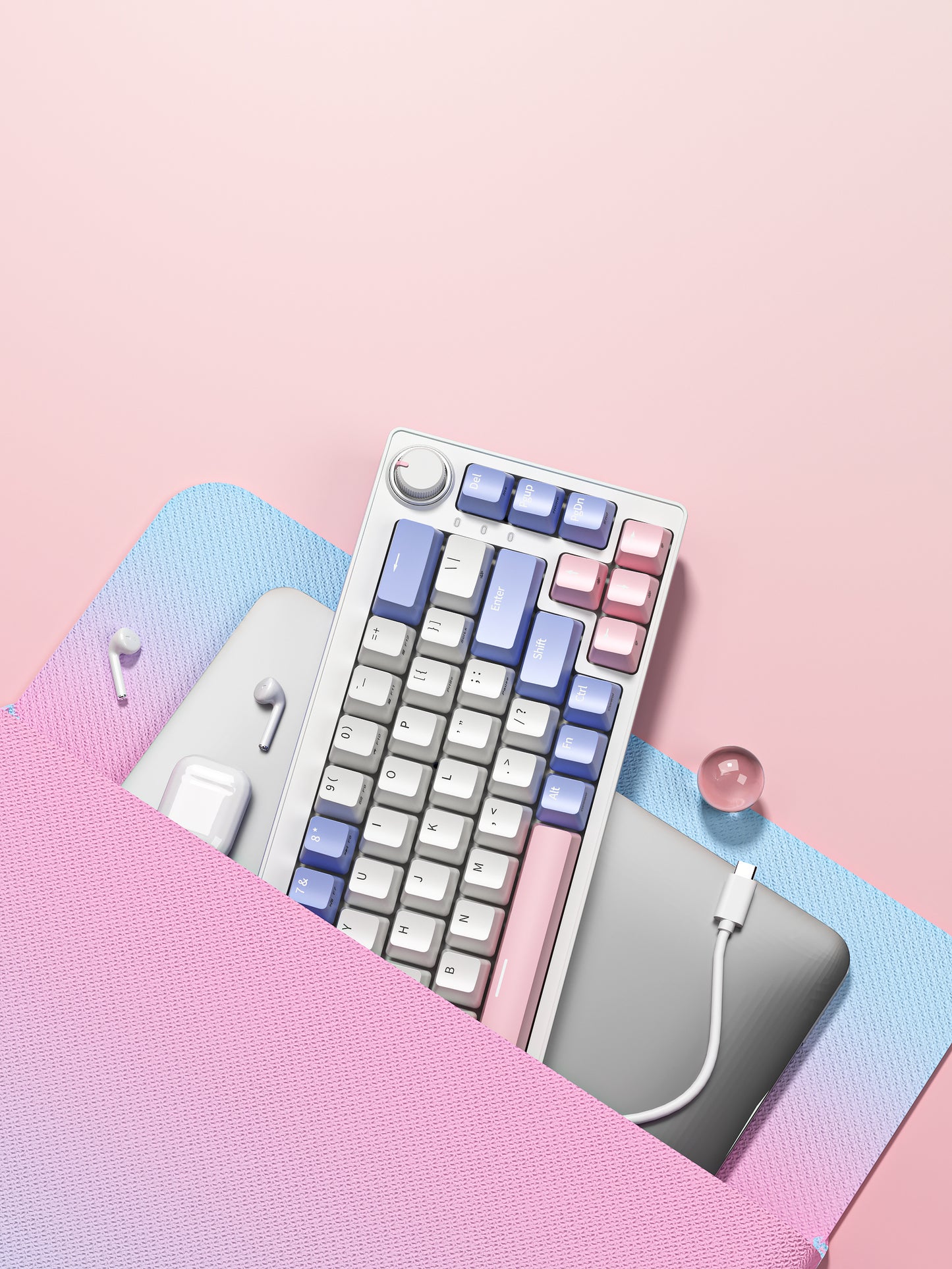 Abucow 68 Keys RGB Hotswap Mechanical Gaming Keyboard