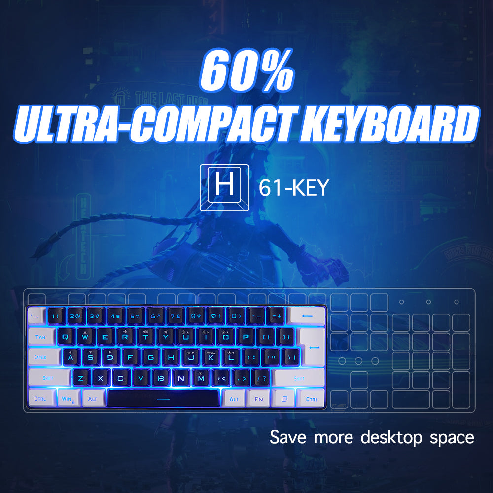 60% RGB Backlit Gaming Keyboard (SKU:K61-BW)