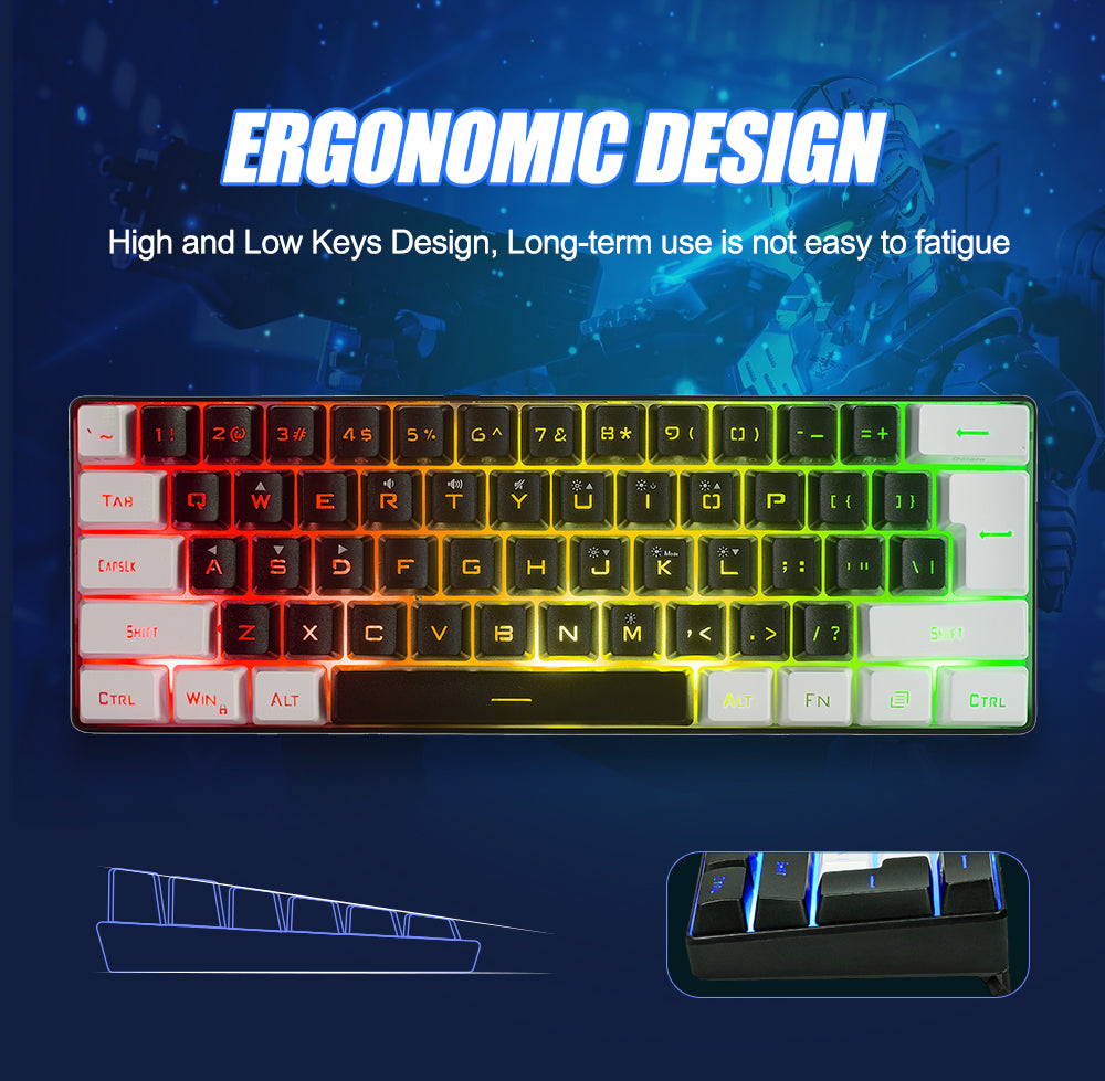 60% RGB Backlit Gaming Keyboard (SKU:K61-BW)
