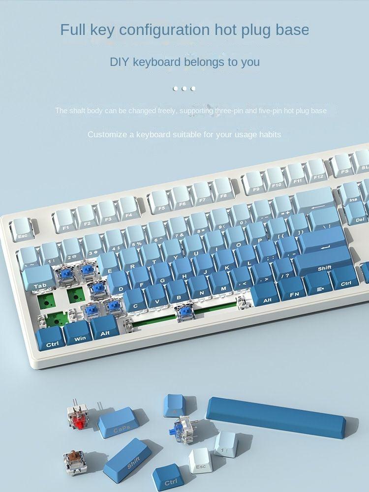 Wireless 87 Keys Punk Keycaps Hot Swap RGB Gaming Mechanical Keyboard