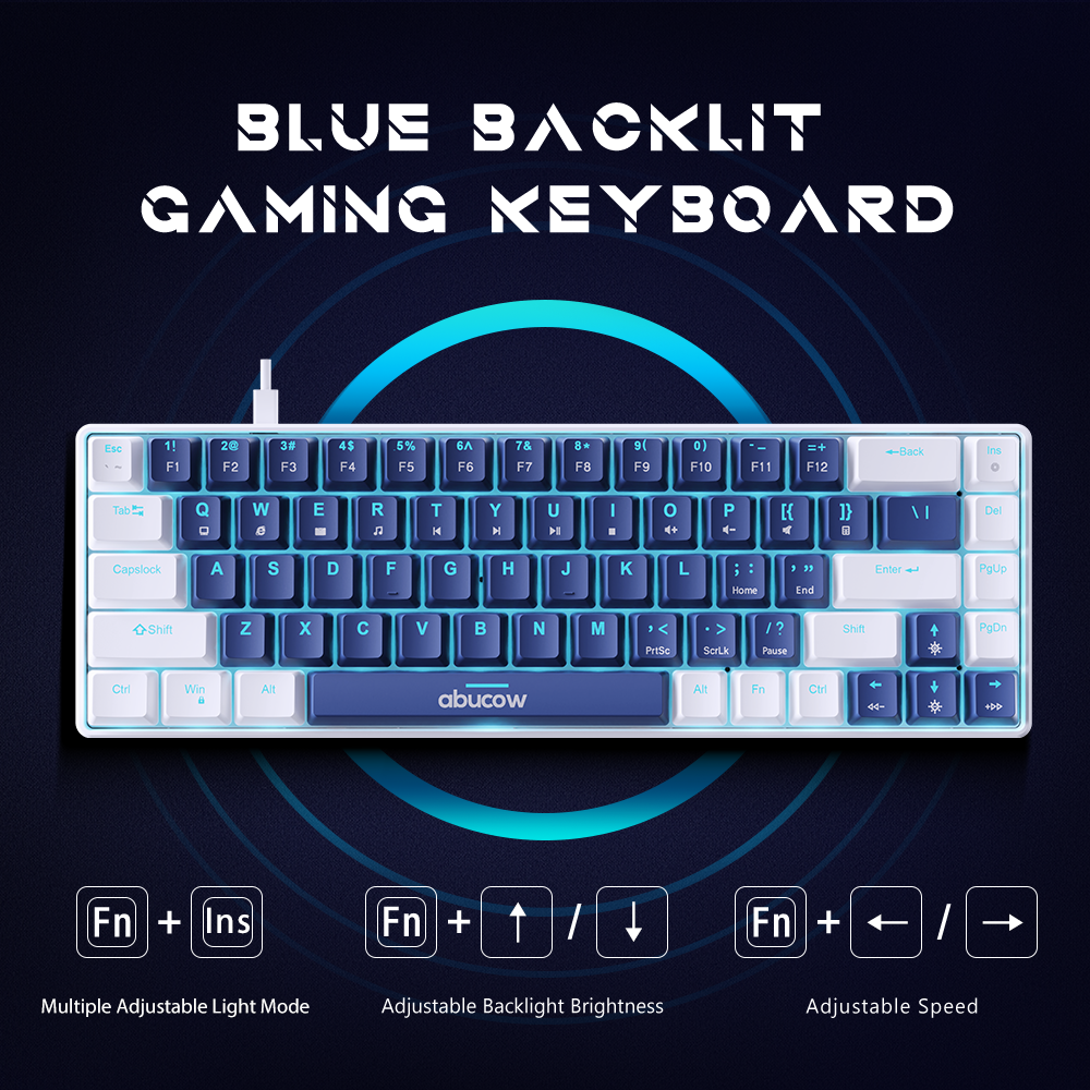 K68 Blue Backlit Mechanical Gaming Keyboard