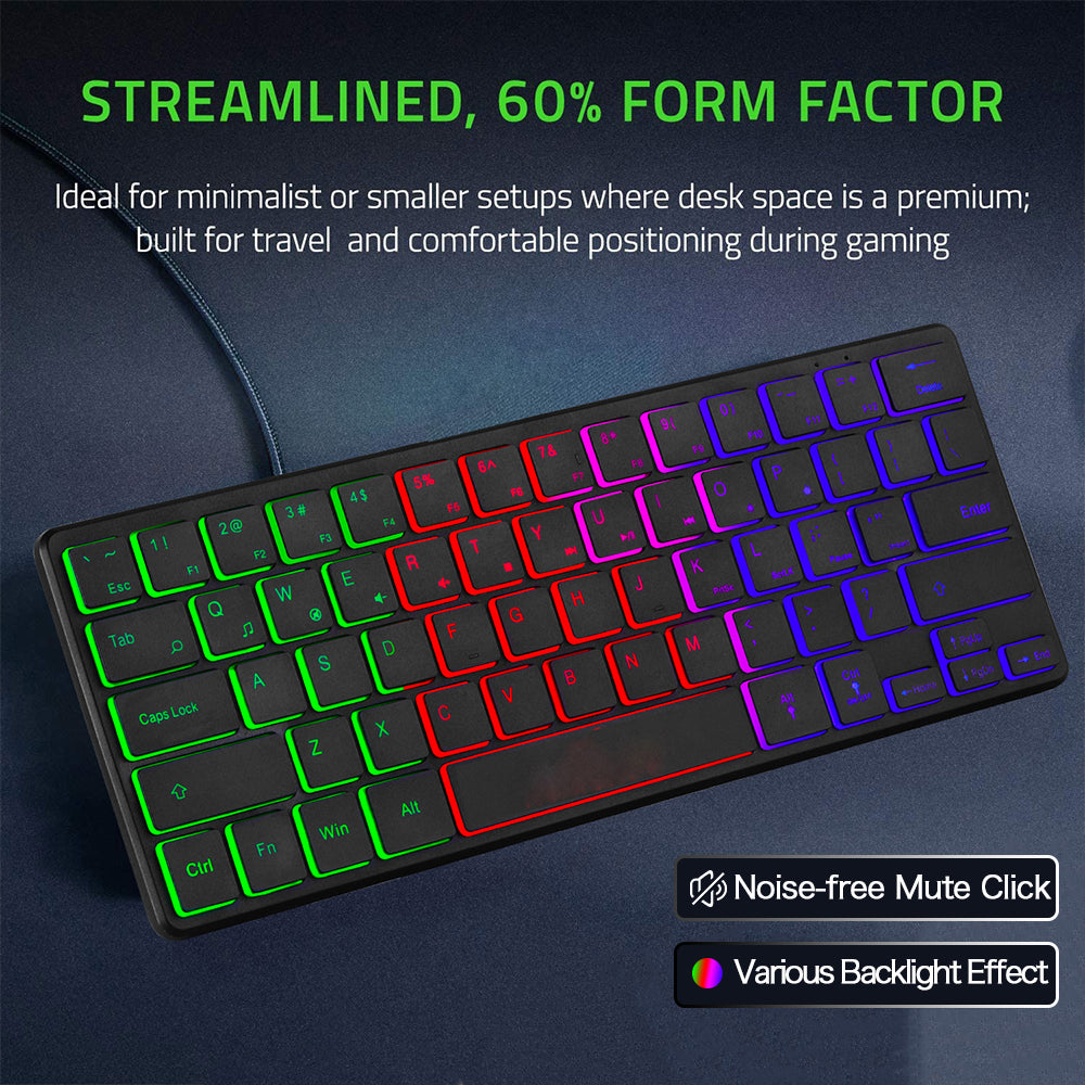 60% RGB Backlit Mini Keyboard (SKU:K64-B)
