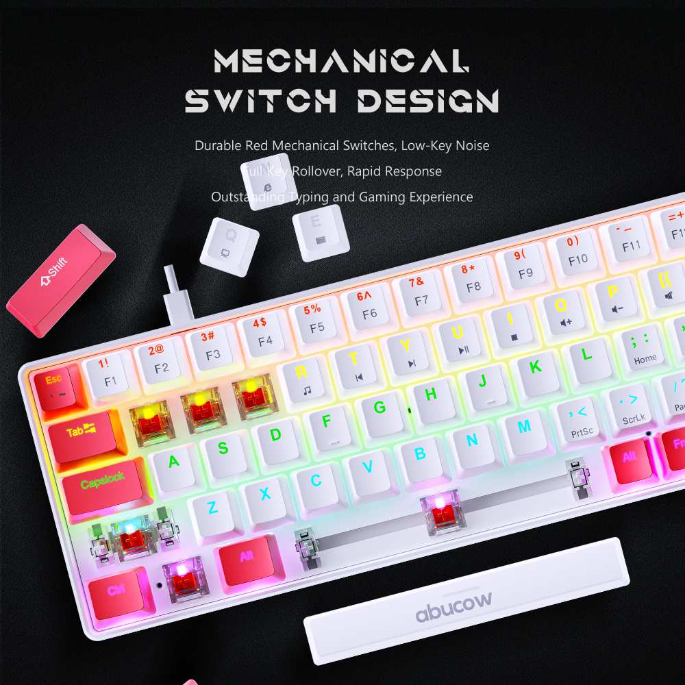 60% Colorful Backlit Mechanical Keyboard(K68-WR)