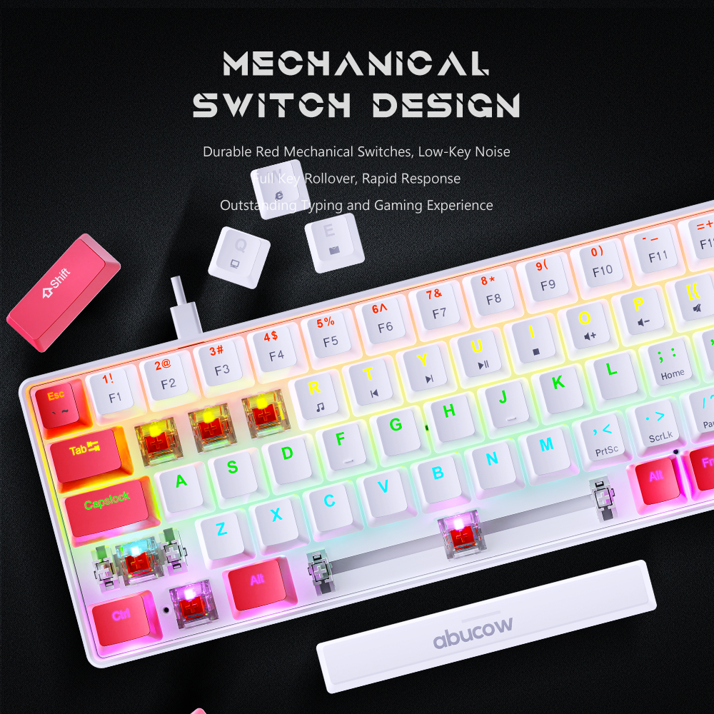 K68 Colorful Backlit Mechanical Gaming Keyboard