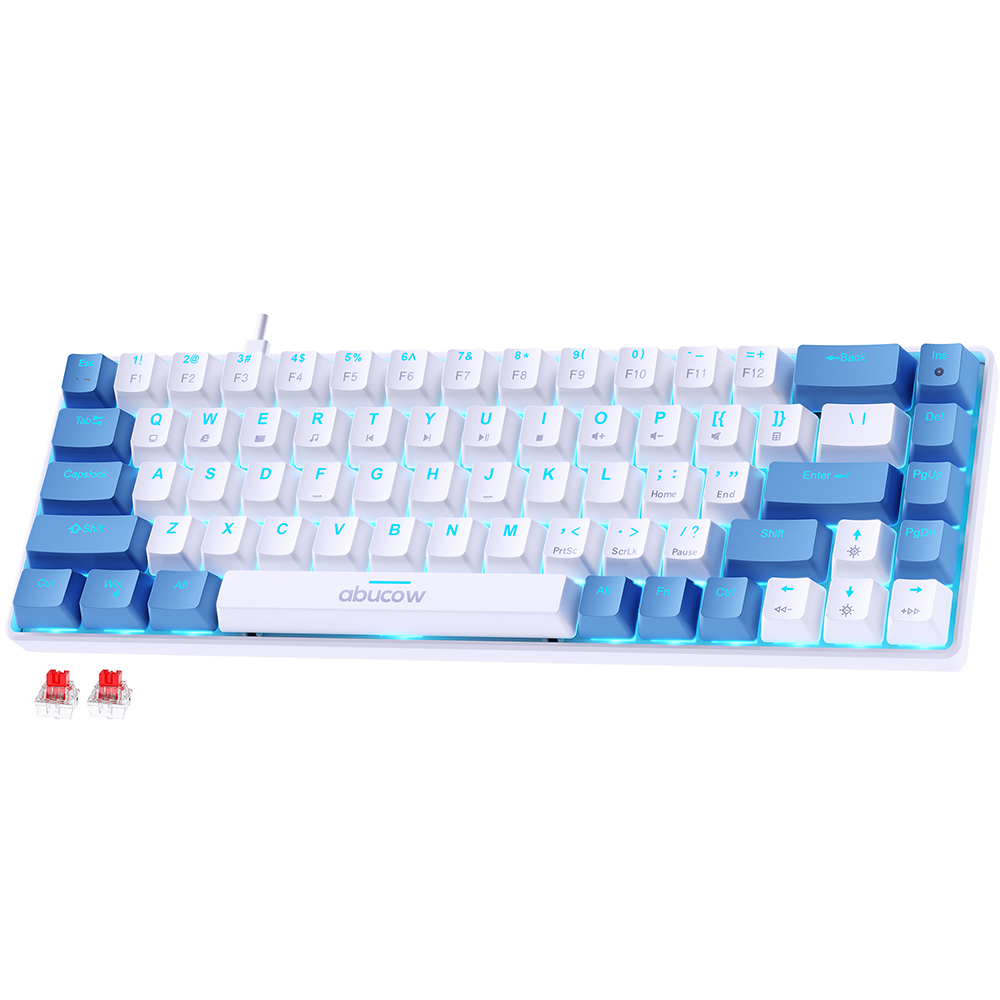 65% Blue Backlit Mechanical Keyboard (SKU:K68-WLB)