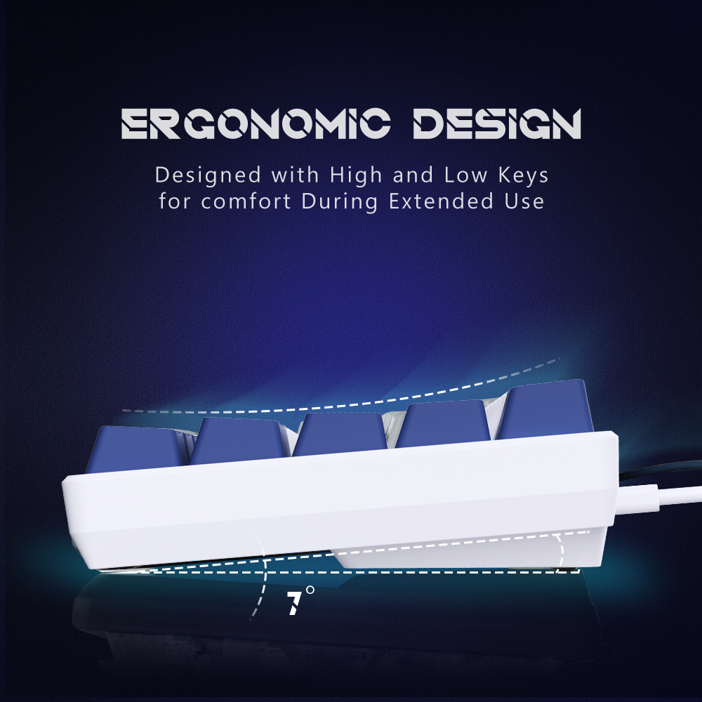 60% Blue Backlit Mechanical Keyboard (SKU:K68-WDB)