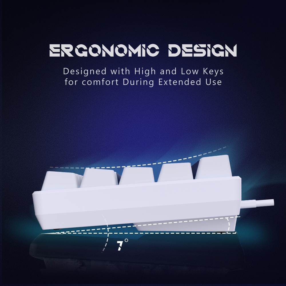 60% Blue Backlit Mechanical Keyboard (SKU:K68-DBW)