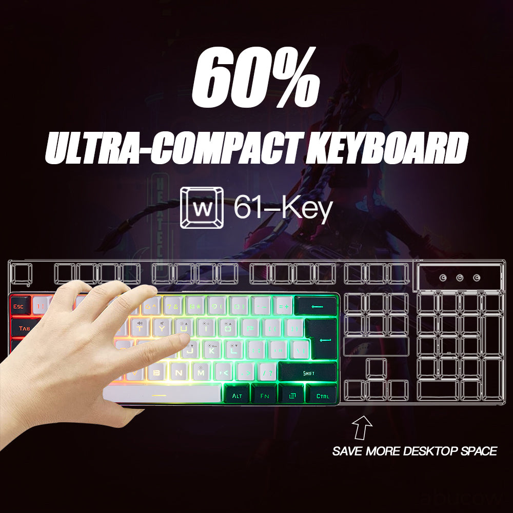 Abucow RGB Keyboard K61-WB