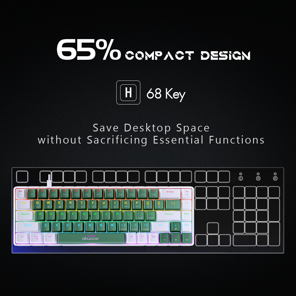 60% Colorful Backlit Mechanical Keyboard(K68-WG)