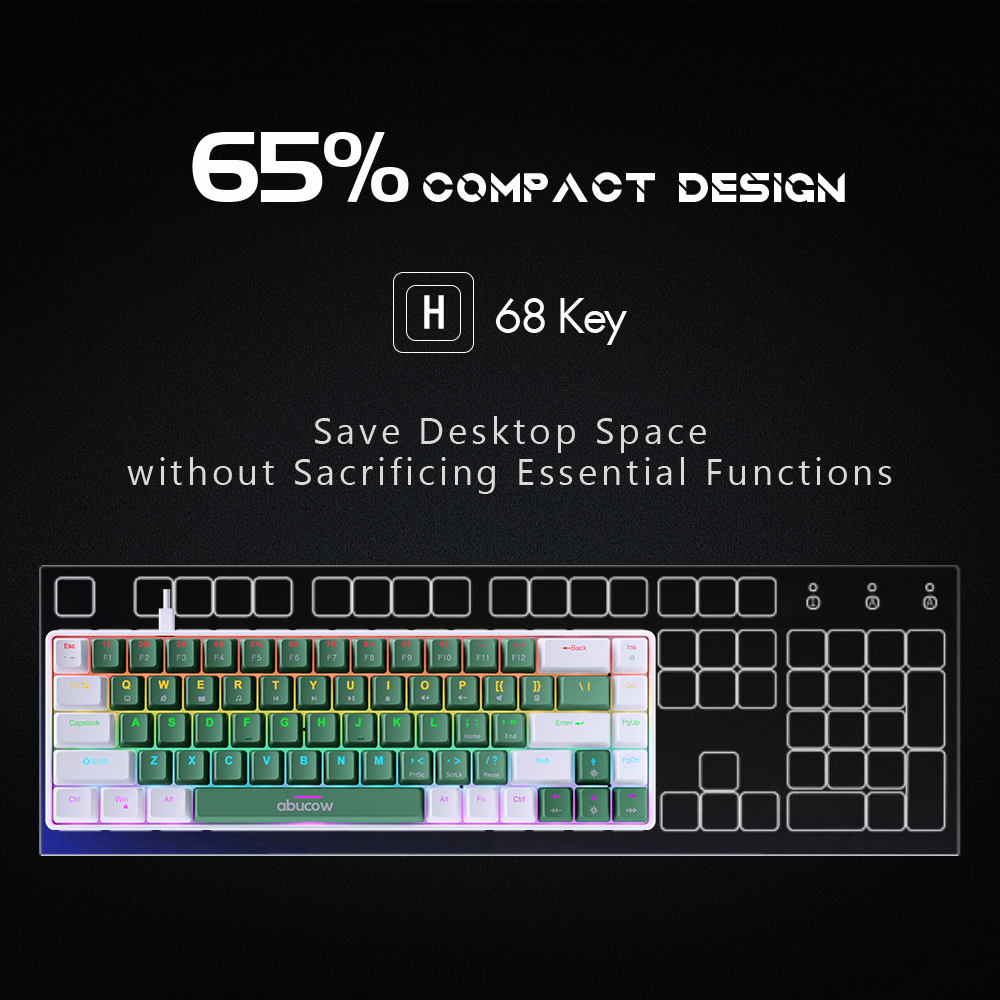 K68 Colorful Backlit Mechanical Gaming Keyboard