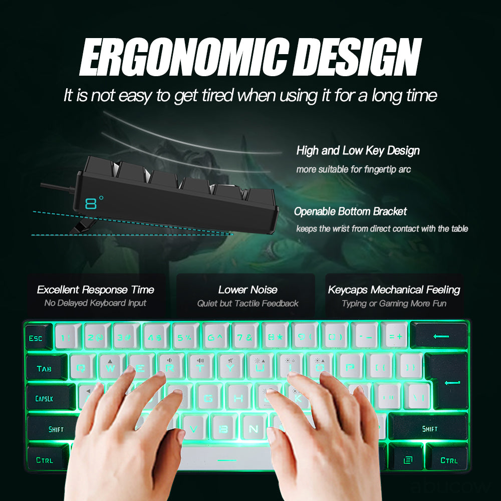 Abucow RGB Keyboard K61-WB