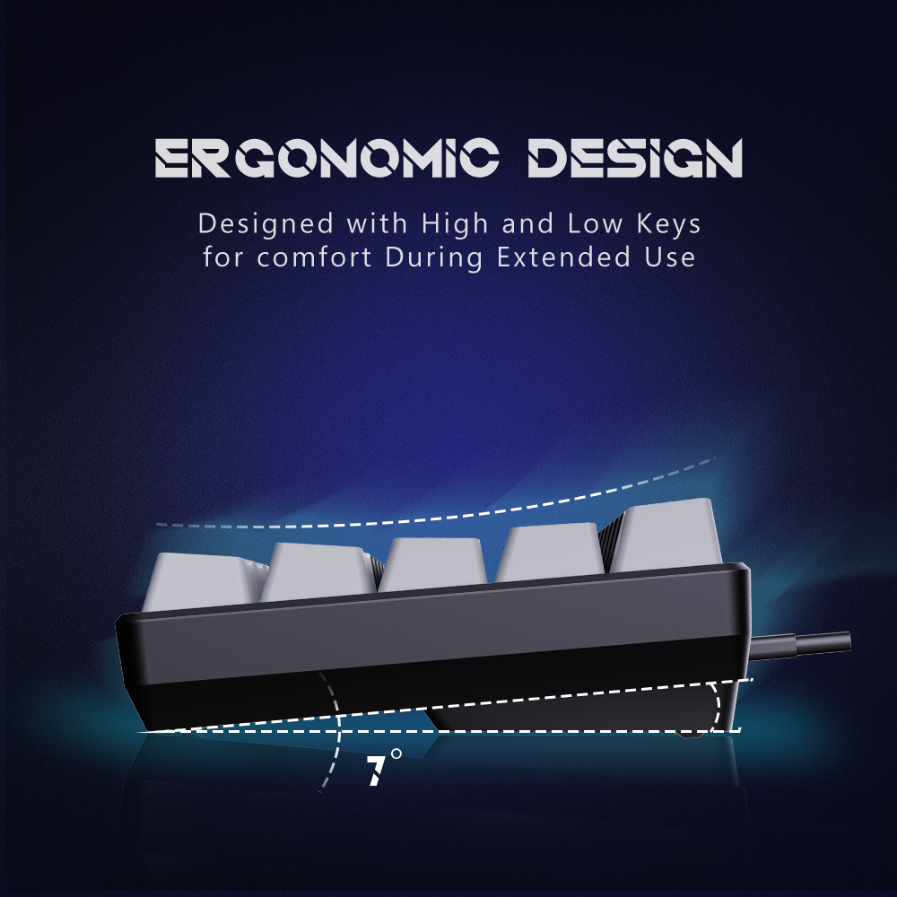 60% Blue Backlit Mechanical Keyboard (SKU:K68-GB)