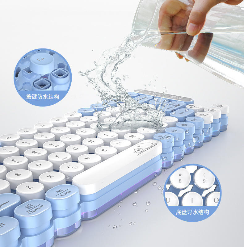 Rechargeable Three-mode Waterproof RGB Punk Keyboard