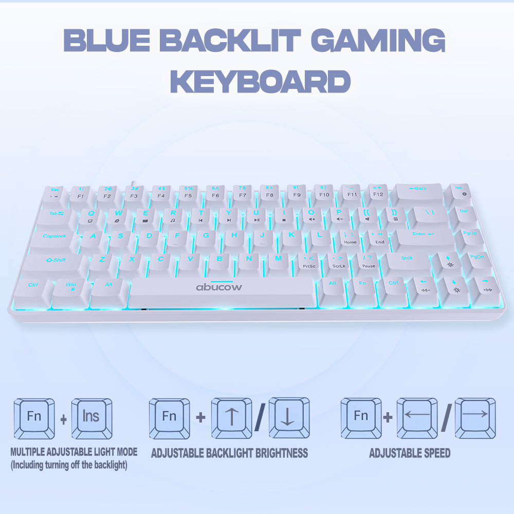 60% Blue Backlit Mechanical Keyboard (SKU:K68-W)