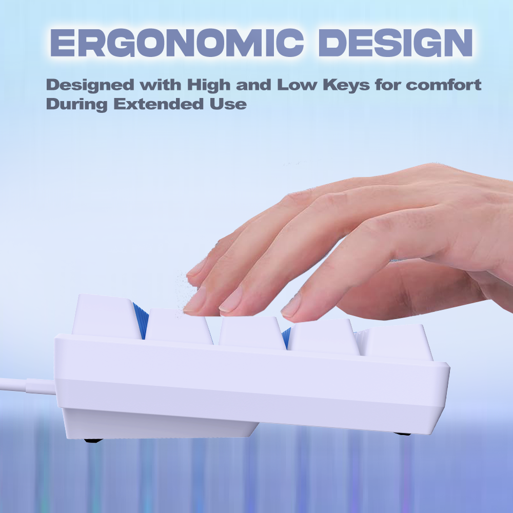 60% Blue Backlit Mechanical Keyboard (SKU:K68-LBW)