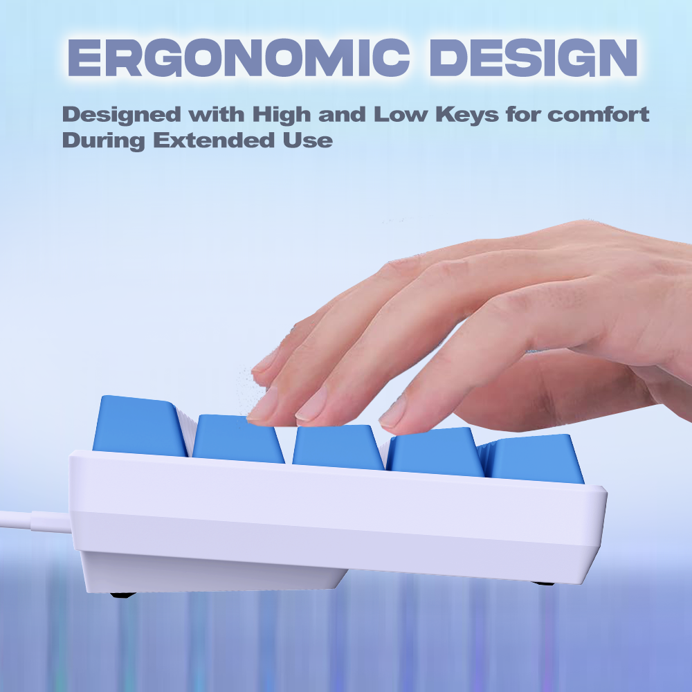 65% Blue Backlit Mechanical Keyboard (SKU:K68-WLB)