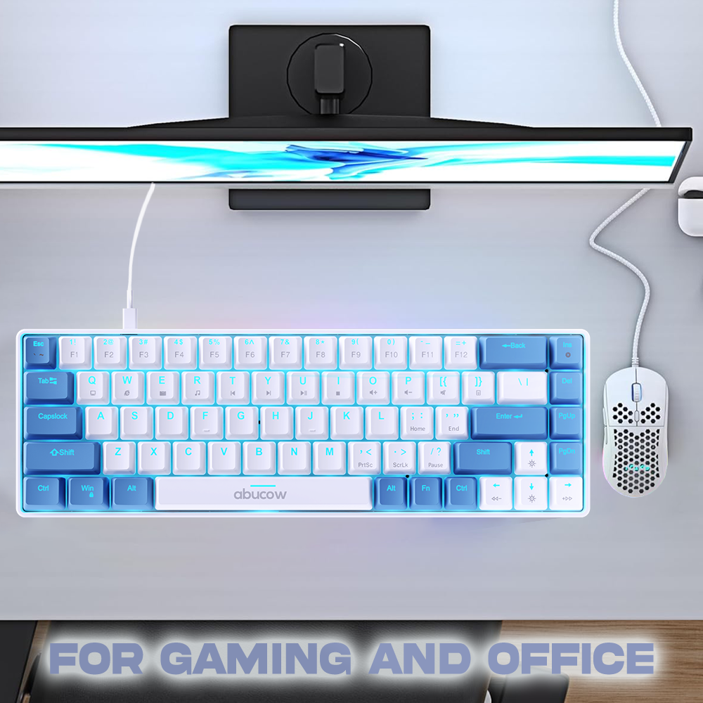65% Blue Backlit Mechanical Keyboard (SKU:K68-WLB)