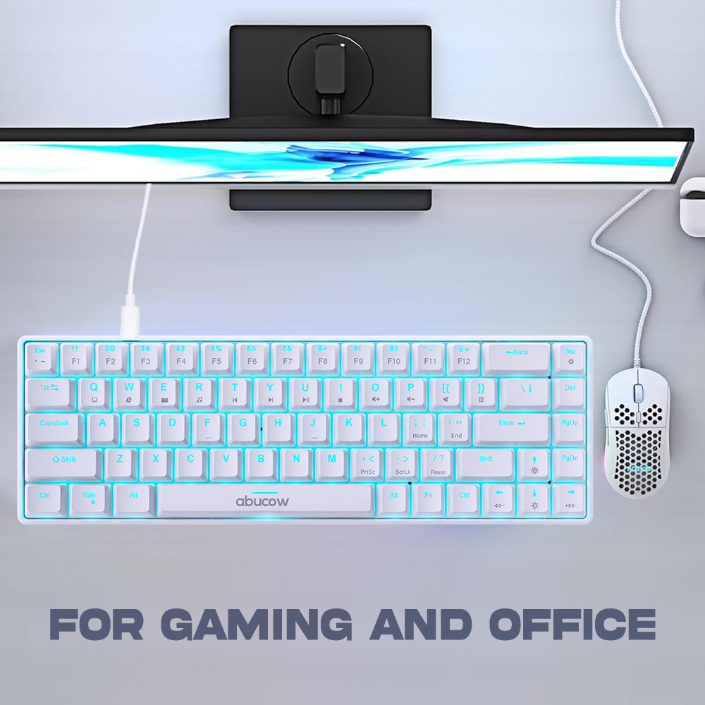 60% Blue Backlit Mechanical Keyboard (SKU:K68-W)
