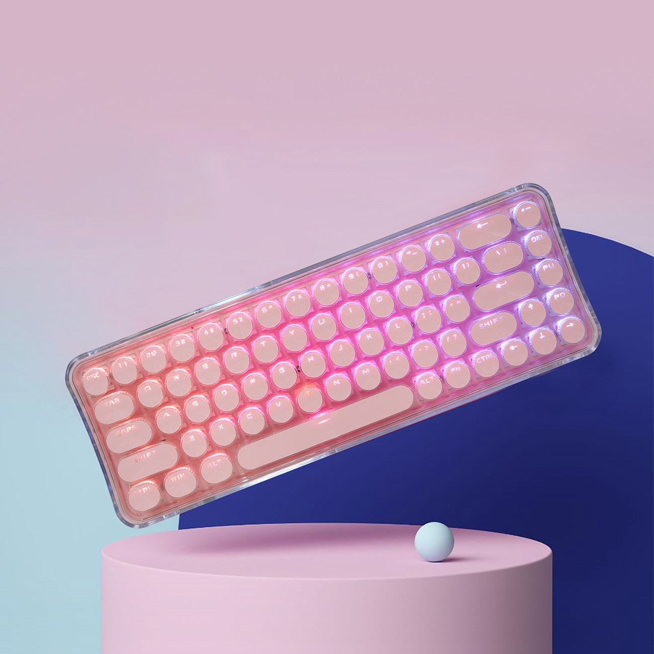 Wireless 68 Keys Punk RGB Gaming Mechanical Keyboard