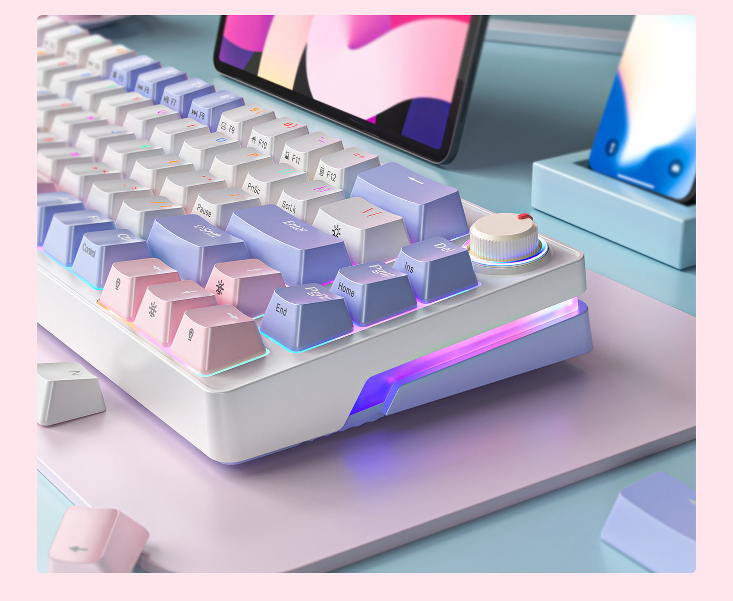 Abucow 68 Keys RGB Hotswap Mechanical Gaming Keyboard