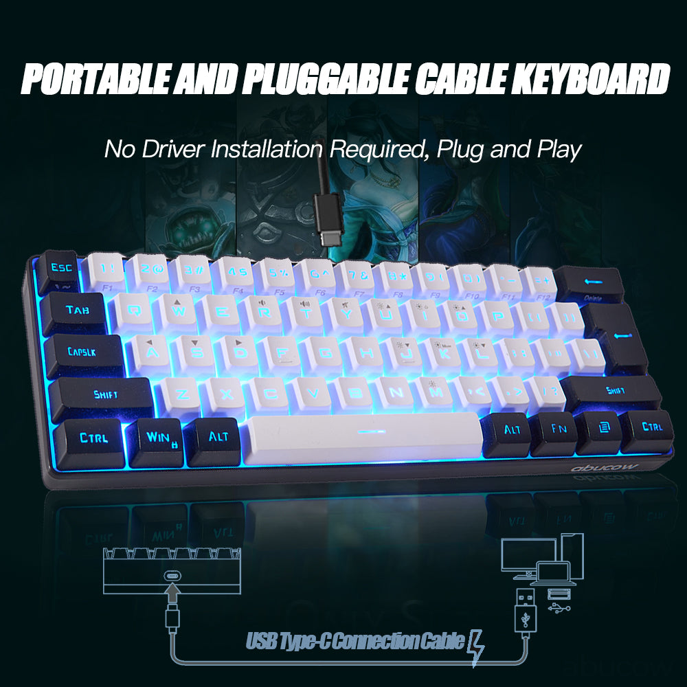 Abucow RGB Keyboard K61-WB