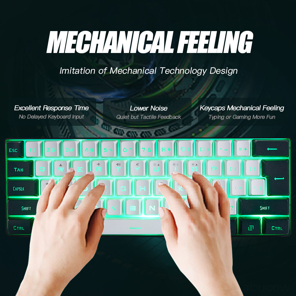 Abucow RGB Keyboard K61-WB