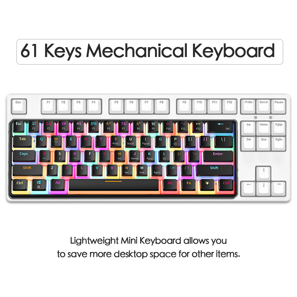 RGB Backlit Mechanical Keyboard with Hot Swappable and Black Pudding keycaps