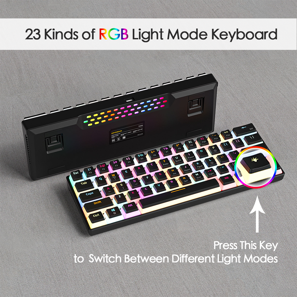 RGB Backlit Mechanical Keyboard with Hot Swappable and Black Pudding keycaps
