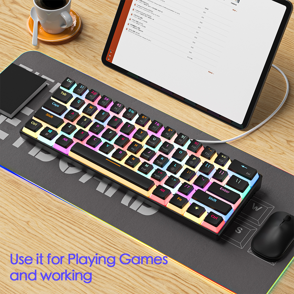 RGB Backlit Mechanical Keyboard with Hot Swappable and Black Pudding keycaps