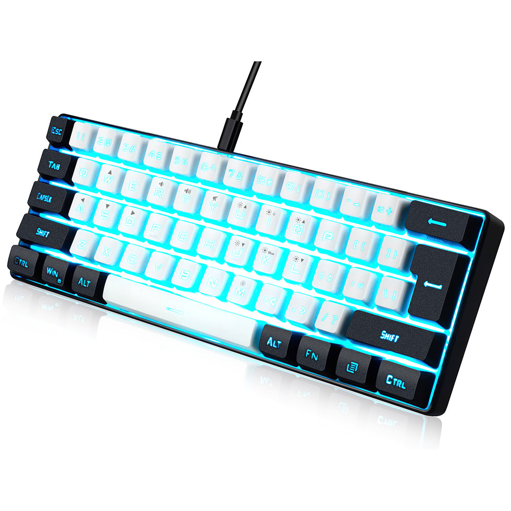 Abucow Wired Gaming Keyboard with 61 Keycaps and RGB Backlit