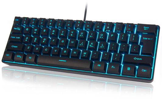 Abucow Wired Gaming Keyboard with RGB Backlit and 61 Keycaps
