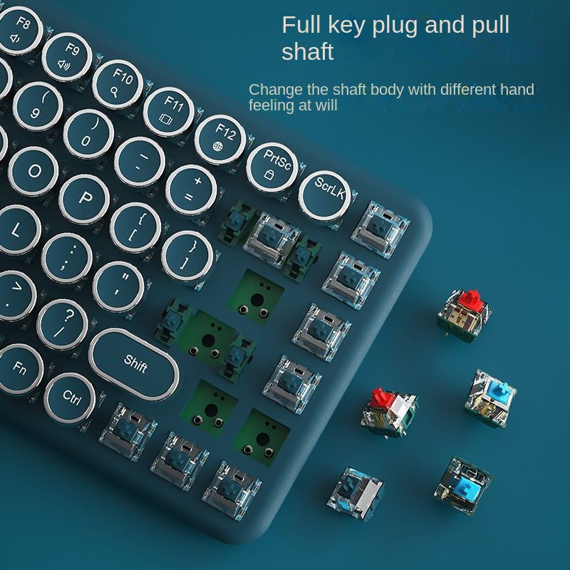 Wireless Retro Hot-swappable Mechanical Gaming keyboard
