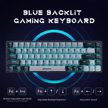 60% Blue Backlit Mechanical Keyboard (SKU:K68-BG)