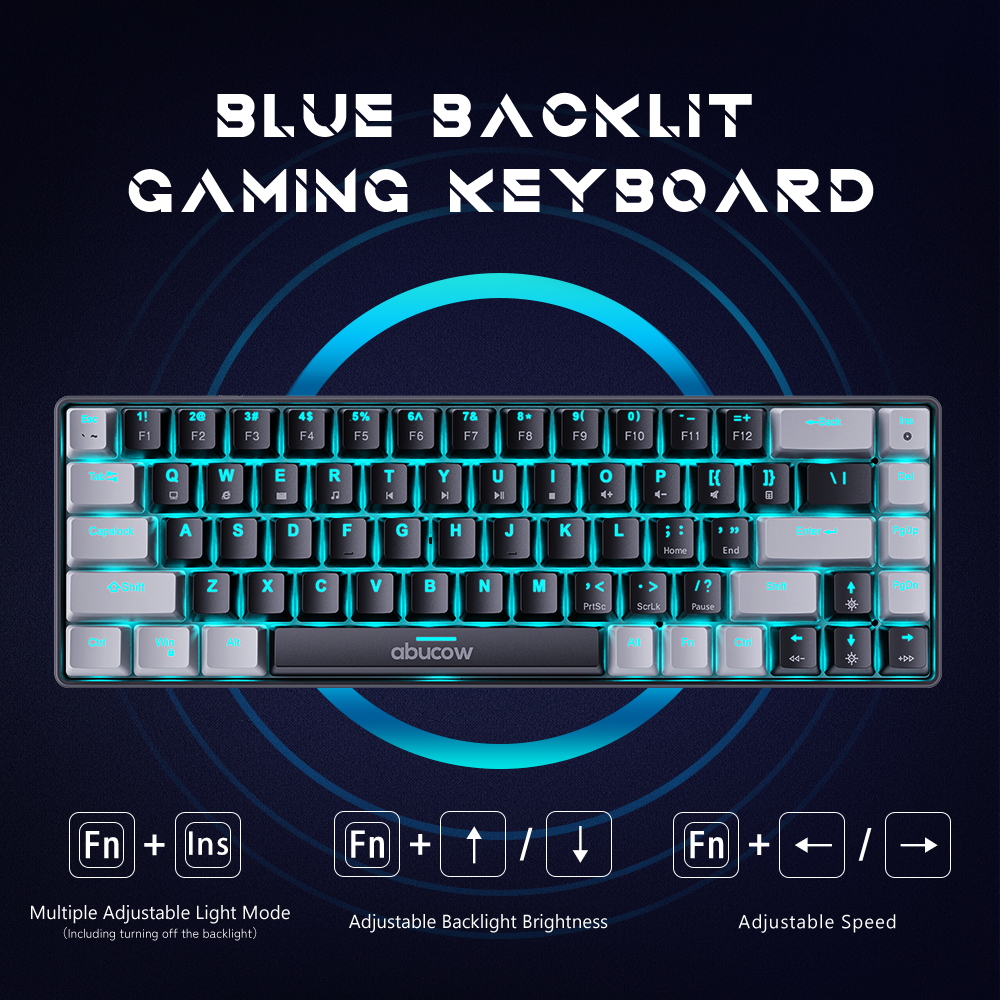 K68 Mechanische Gaming-Tastatur mit blauer Hintergrundbeleuchtung