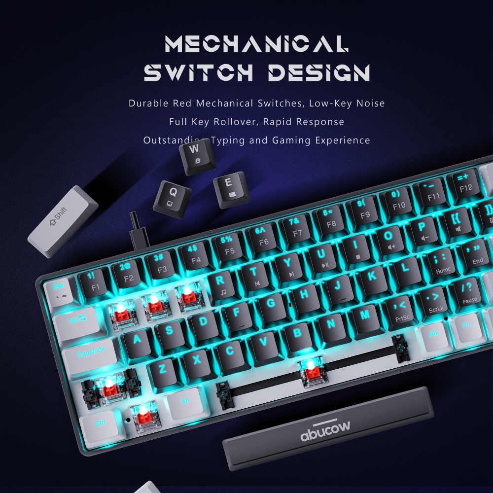 K68 Mechanische Gaming-Tastatur mit blauer Hintergrundbeleuchtung