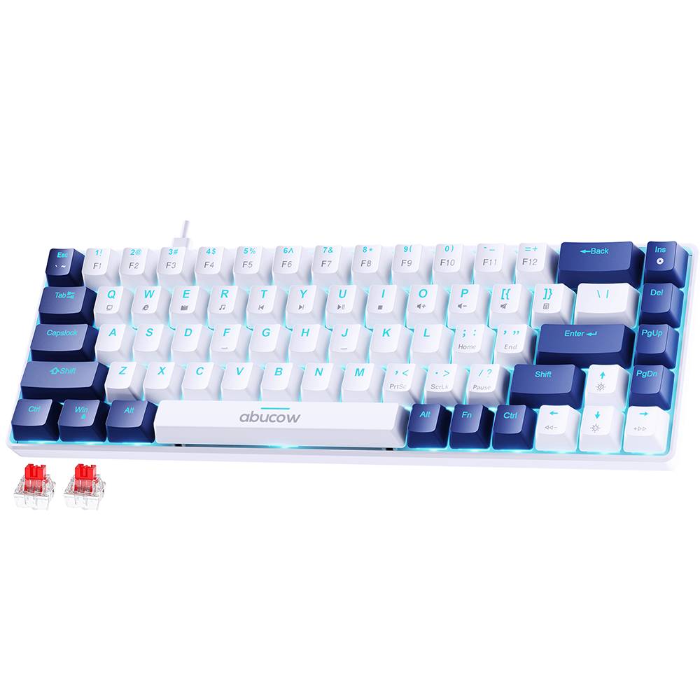 65% Blue Backlit Mechanical Keyboard (SKU:K68-WDB)