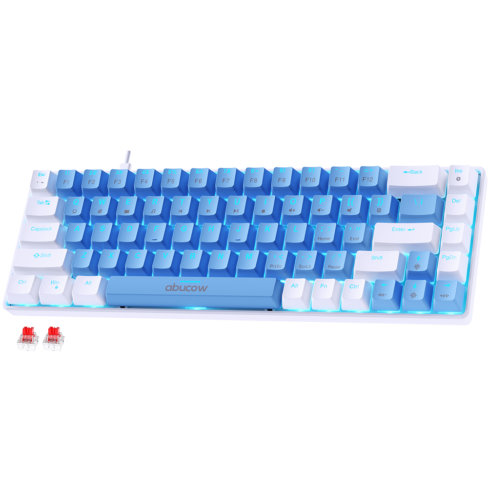 65% Blue Backlit Mechanical Keyboard (SKU:K68-LBW)