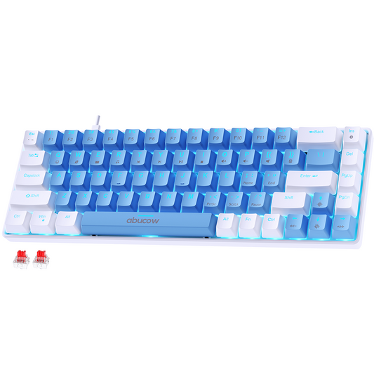 60% Blue Backlit Mechanical Keyboard (SKU:K68-LBW)