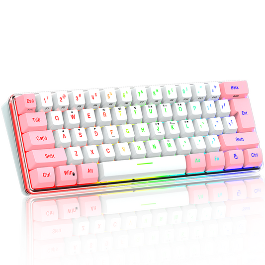 Abucow Wired Gaming Keyboard with RGB Backlit and Mini 61 Keycaps