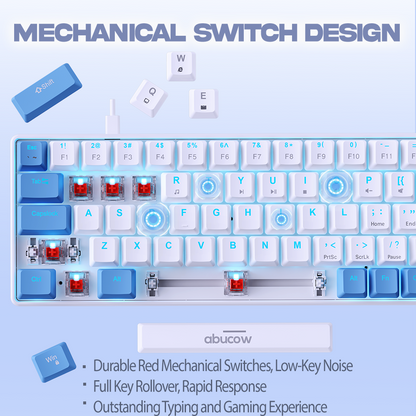 K68 Mechanische Gaming-Tastatur mit blauer Hintergrundbeleuchtung