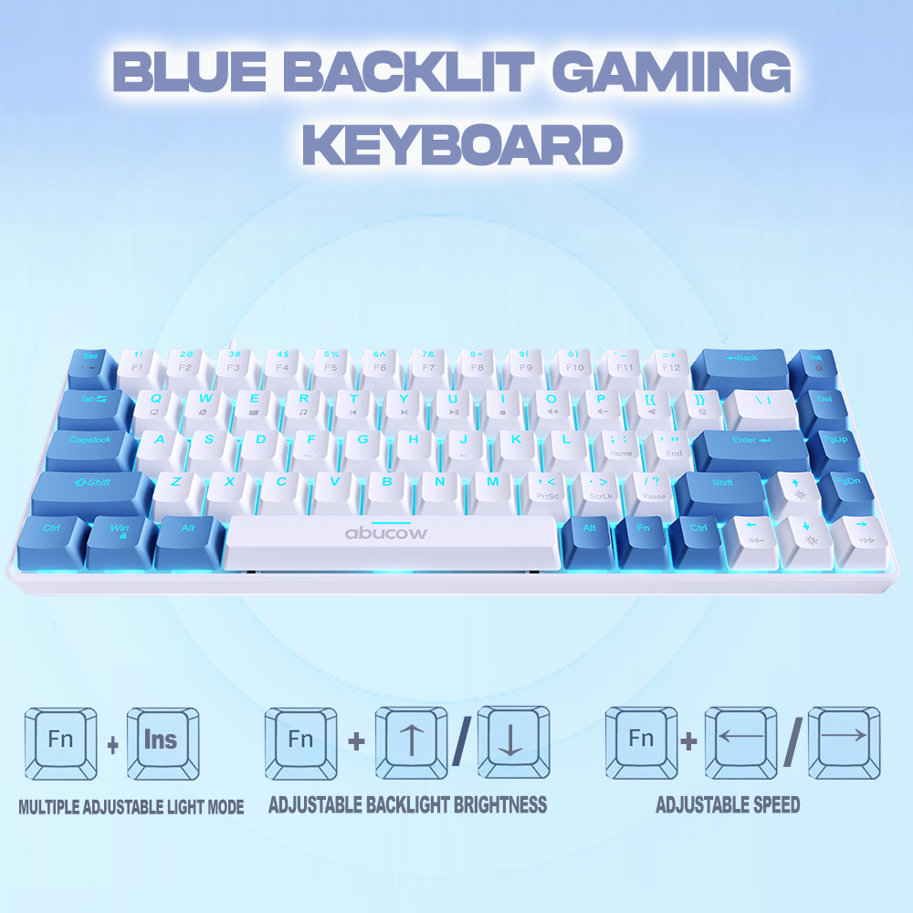 K68 Mechanische Gaming-Tastatur mit blauer Hintergrundbeleuchtung