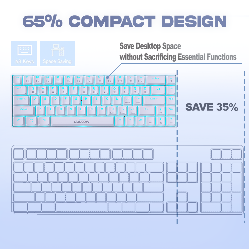 K68 Mechanische Gaming-Tastatur mit blauer Hintergrundbeleuchtung