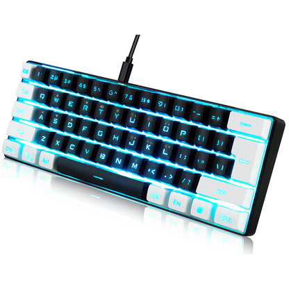 Abucow Wired Gaming Keyboard with 61 Keycaps and RGB Backlit